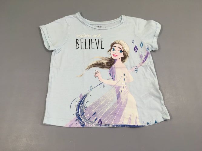 T-shirt m.c bleu Elsa Reine des neiges, moins cher chez Petit Kiwi