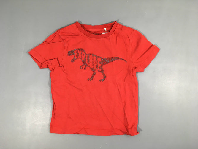 T-shirt m.c rouge Dino texturé, moins cher chez Petit Kiwi