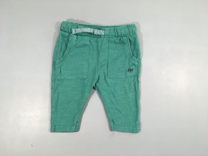 Pantalon jersey flammé vert taille élastique, moins cher chez Petit Kiwi