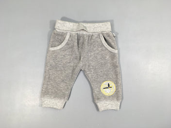 Pantalon training velours gris ourson