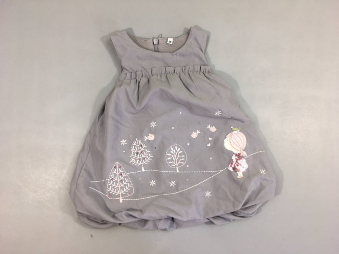 Robe s.m boule grise fille sequins, moins cher chez Petit Kiwi