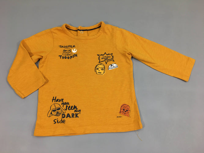 T-shirt m.l jaune moutarde Star Wars, moins cher chez Petit Kiwi