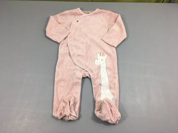 Pyjama velours vieux rose girafe