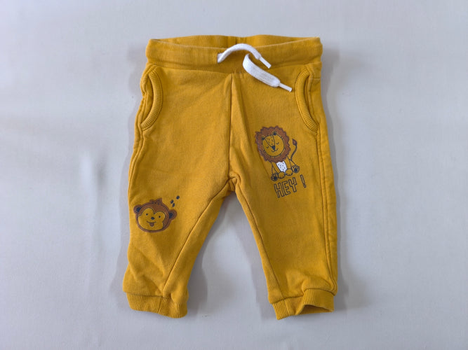 Pantalon molleton jaune moutarde lion singe, moins cher chez Petit Kiwi