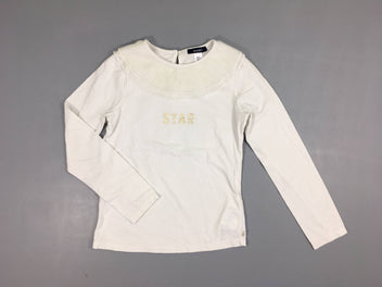 T-shirt m.l blanc voile colerette Star