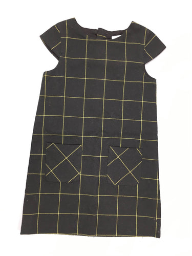 Robe m.c noir style tweed carreaux jaunes, moins cher chez Petit Kiwi