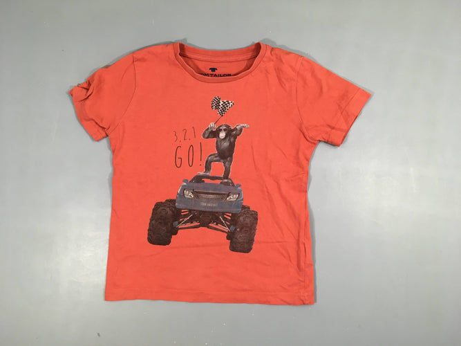 T-shirt m.c orangé singe Go!, moins cher chez Petit Kiwi