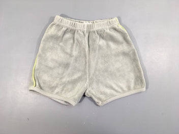 Short éponge gris bandes latérales jaunes