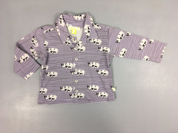 Polo ml jersey lilas rayé noir rhinocéros Kiekeboe