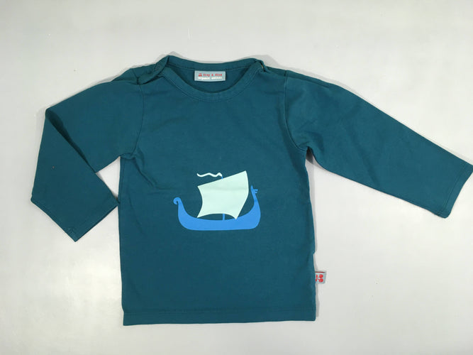 T-shirt m.l bleu canard bateau 95%Coton 5%Elasthane, moins cher chez Petit Kiwi