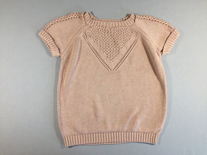 Pull m.c rose pâle fil doré, moins cher chez Petit Kiwi