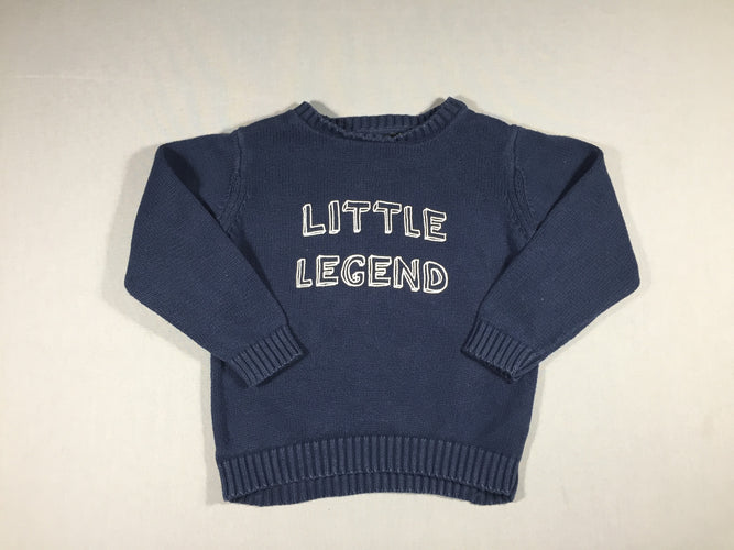 Pull bleu marine "Little legend", moins cher chez Petit Kiwi