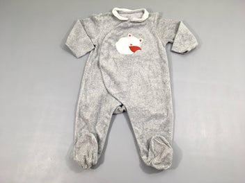 Pyjama velours gris renard texturé