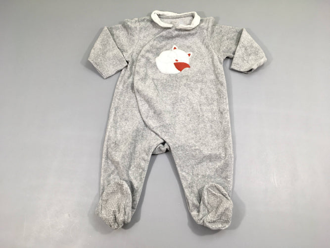 Pyjama velours gris renard texturé, moins cher chez Petit Kiwi