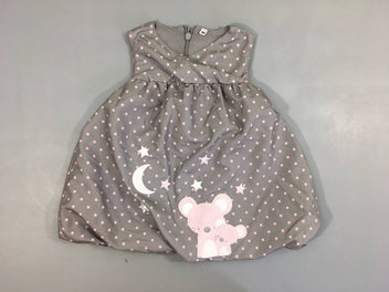 Robe s.m boule grise étoiles ourson