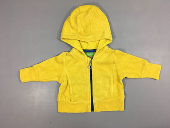 Gilet à capuche zippé éponge jaune