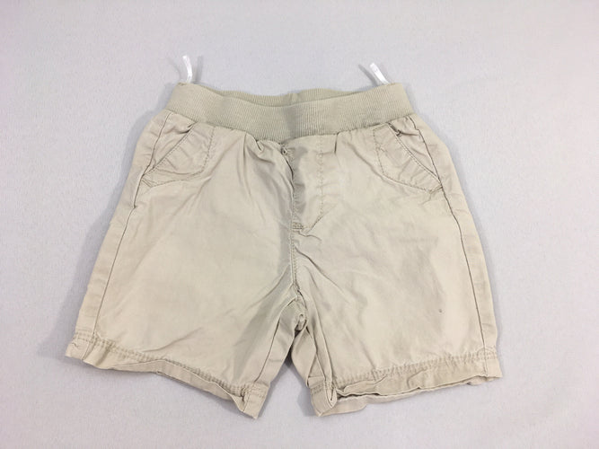 Bermuda beige taille élastique, moins cher chez Petit Kiwi