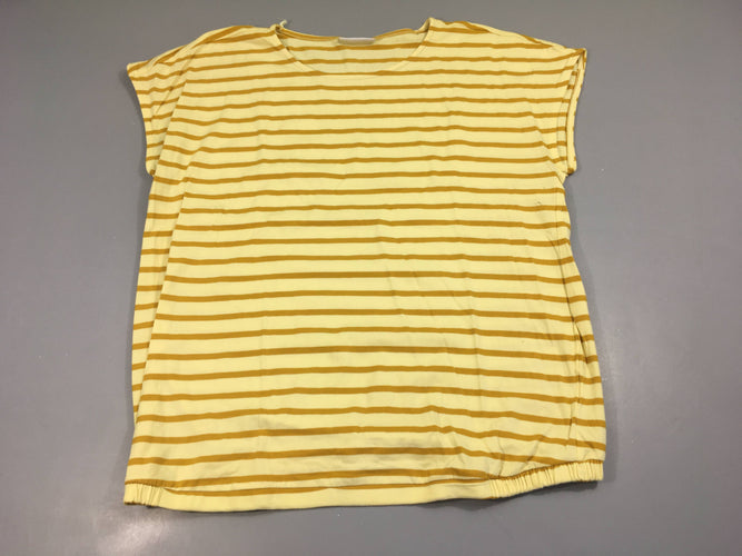 T-shirt m.c jaune rayé orange, moins cher chez Petit Kiwi