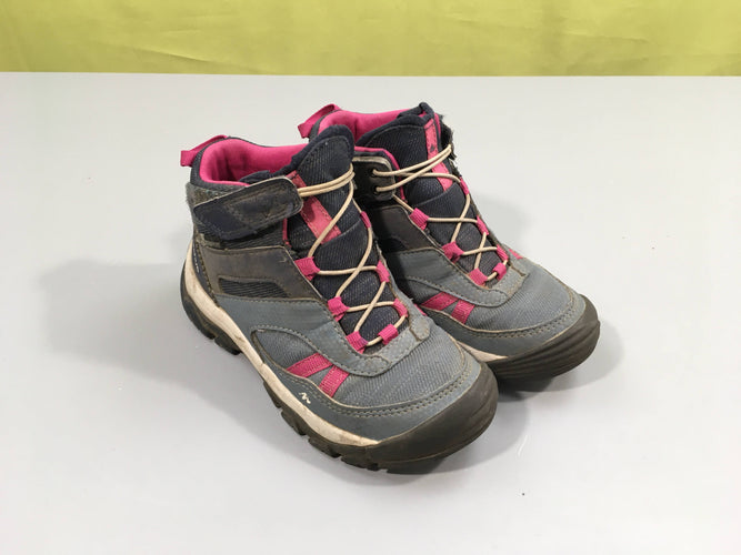 Bottines de marche gris-fuchsia, moins cher chez Petit Kiwi