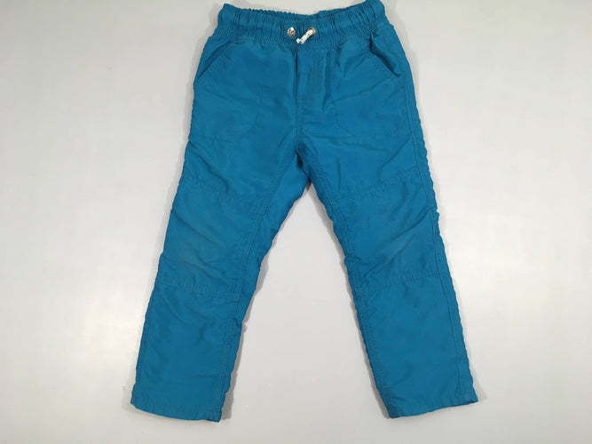 Pantalon bleu souple doublé polar, moins cher chez Petit Kiwi