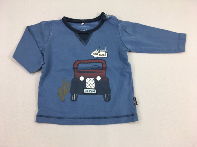 T-shirt m.l bleu voiture, moins cher chez Petit Kiwi