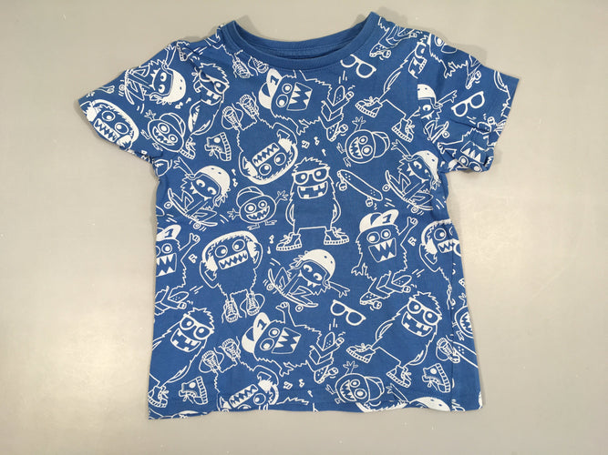 T-shirt m.c bleu monstres, moins cher chez Petit Kiwi