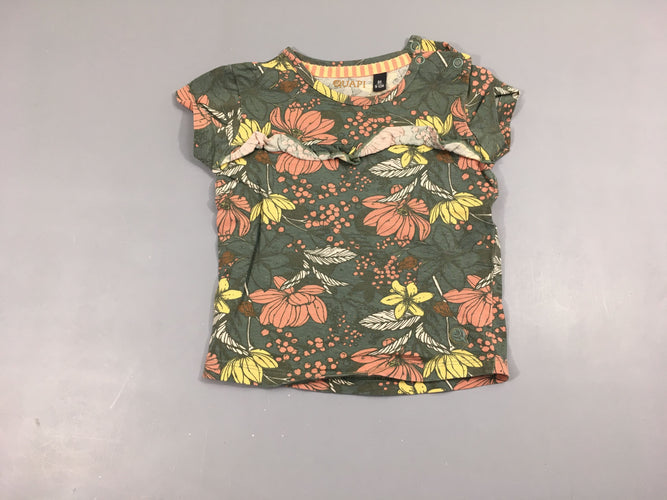 T-shirt m.c gris fleurs, Quapi, moins cher chez Petit Kiwi