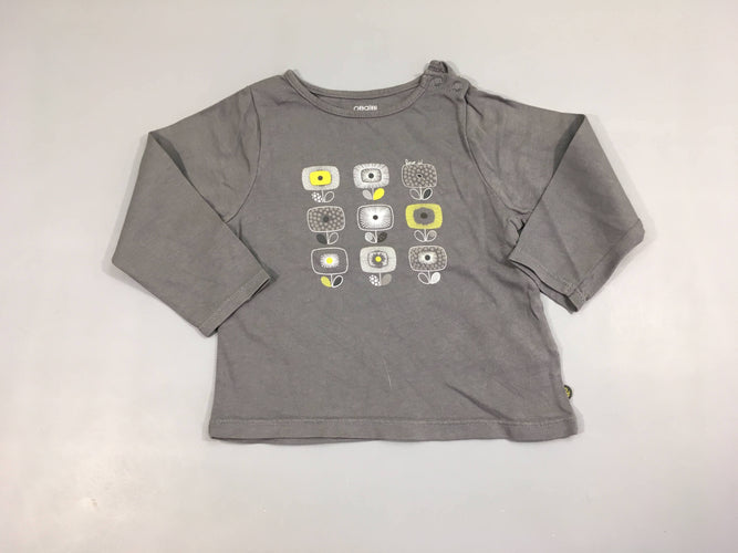 T-shirt m.l gris fleurs, moins cher chez Petit Kiwi