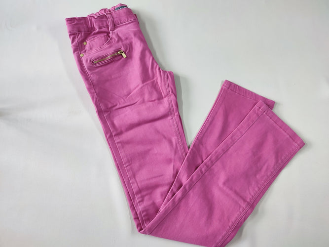 Pantalon skinny rose poches zippées, moins cher chez Petit Kiwi