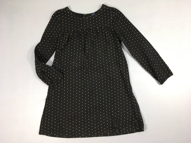 Robe m.l jersey noire pois taupes, moins cher chez Petit Kiwi