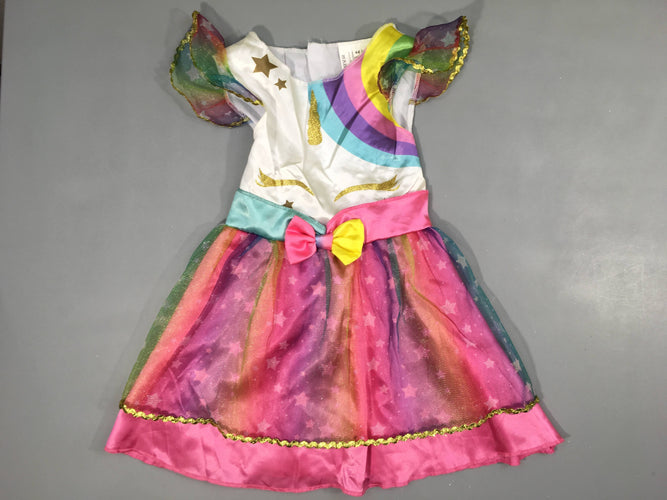 Robe m.c blanc-rose tulle Licorne, moins cher chez Petit Kiwi