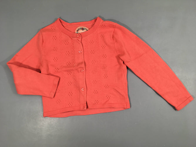 Gilet rose texturé, moins cher chez Petit Kiwi