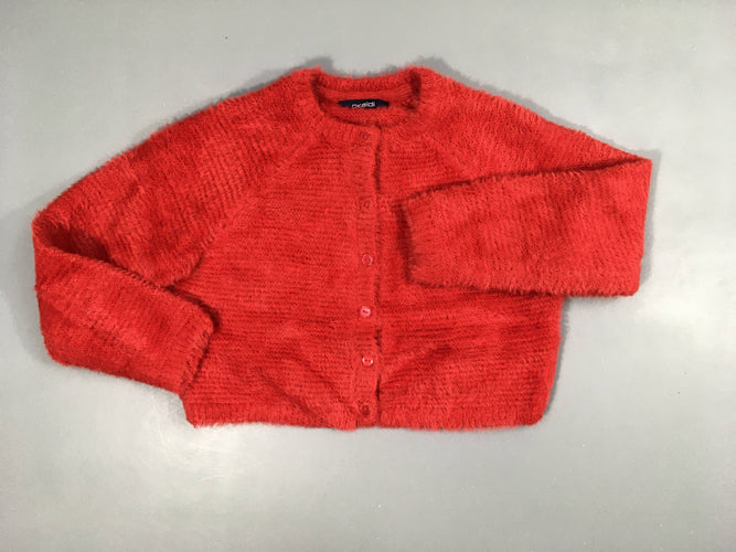 Gilet velours rouge texturé rayé, moins cher chez Petit Kiwi