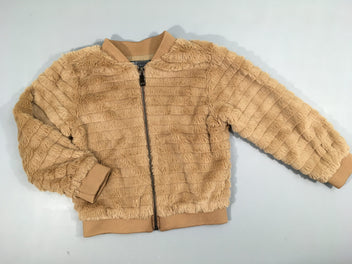 Gilet zippé peluche brun clair