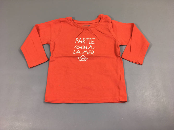 T-shirt m.l orange bateau, moins cher chez Petit Kiwi