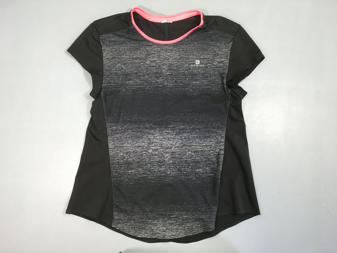 T-shirt m.c noir/rose de sport Domyos, taille estimée, moins cher chez Petit Kiwi