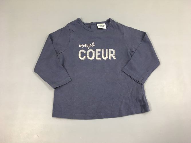 T-shirt m.l bleu coeur, moins cher chez Petit Kiwi