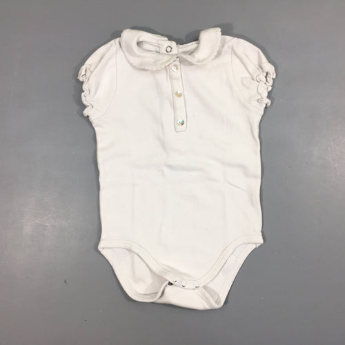 Body m.c blanc avec col 100% coton, moins cher chez Petit Kiwi