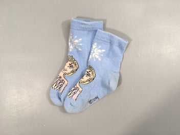 Chaussettes bleu-ciel Elsa reine des neiges 23-26