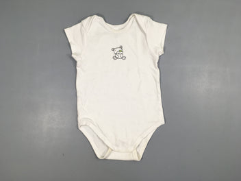 Body m.c blanc ourson 100% coton