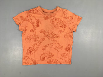 T-shirt m.c orange  caméléons 100% coton