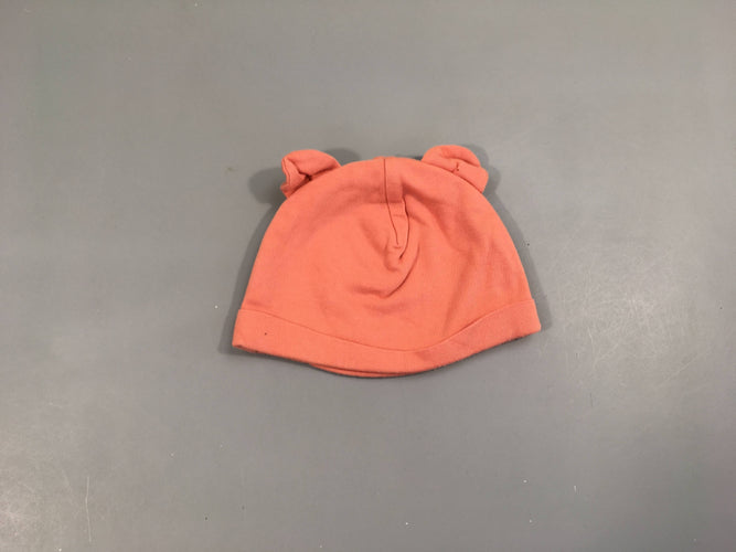 Bonnet jersey vieux rose orange oreilles, moins cher chez Petit Kiwi