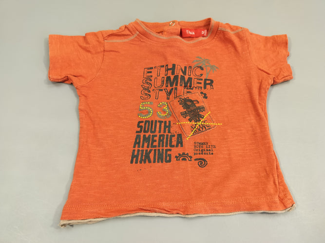 T-shirt m.c orange  totem "Ethnic summer style", moins cher chez Petit Kiwi