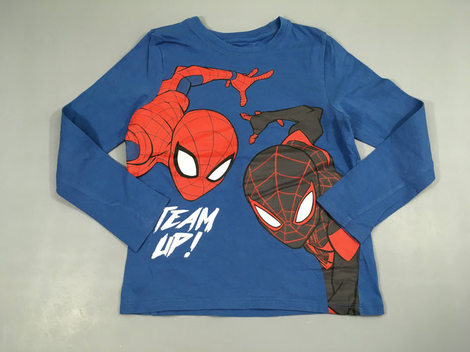 T-shirt m.l bleu Spider man, bouloché, moins cher chez Petit Kiwi