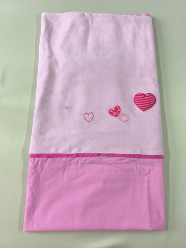 Housse de couette rose coeurs bi-matière coton/velours 90x130cm, Jeux d'enfants, moins cher chez Petit Kiwi