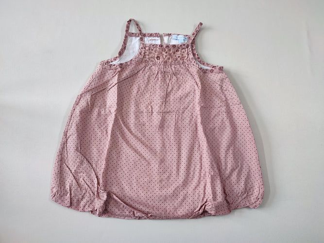 Robe boule fines bretelles vieux rose à pois, moins cher chez Petit Kiwi