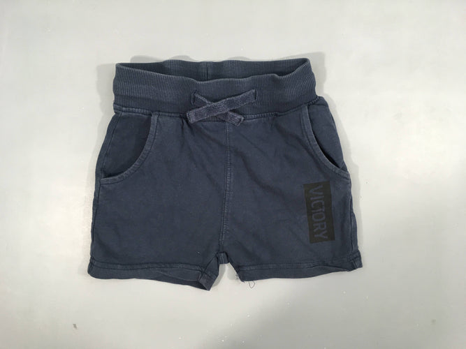 Short  bleu marine taille élastique "Victor.y" 100% coton, moins cher chez Petit Kiwi