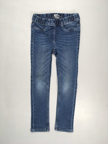 Jeans taille élastique 90% coton 8% polyester 2% élasthanne, moins cher chez Petit Kiwi