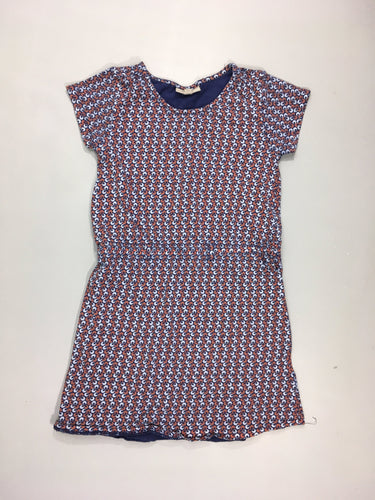 Robe m.c motifs rond bleus-bruns, moins cher chez Petit Kiwi