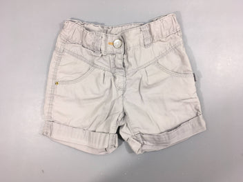 Short beige à revers 100% coton